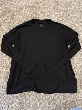 Lucky Brand Women's Black Crewneck Sweater